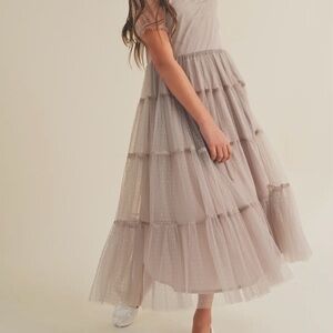 Chic Layered Latte Kids Dress